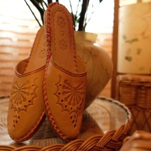 polish leather slippers